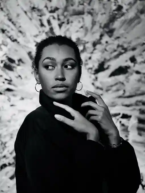 Black and white portrait photography
